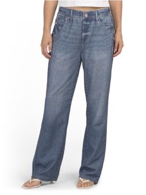 Sweatpants Illusion Wide Leg Jeans - Blue